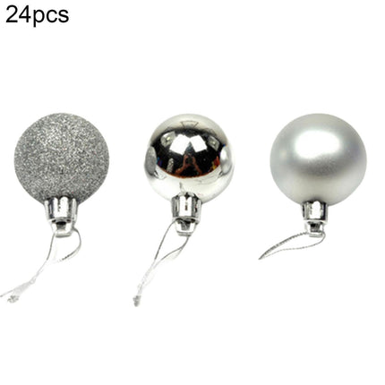 24Pcs Christmas Tree Balls Festival Home Party Mall Xmas Hanging Decor Ornament-Lake Blue 4cm.
