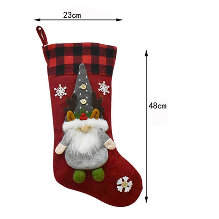 Xmas Stocking Knitted Hat babies Bag-Grey.