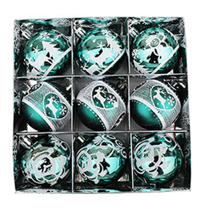 Xmas Ball Pendant Painted Balls-Green.