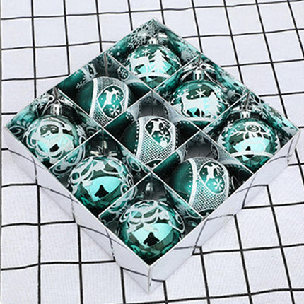 Xmas Ball Pendant Painted Balls-Green.