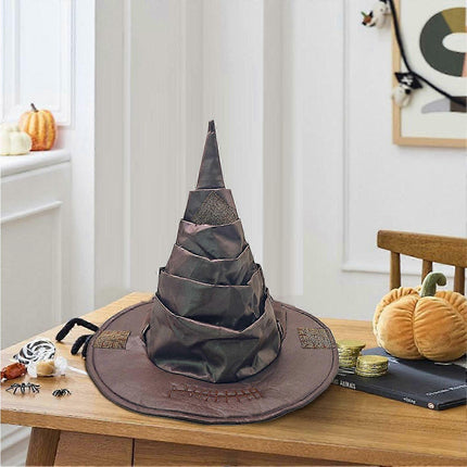 Halloween Wizard Hat Retro-style Adult Witch Hat Pointy Hat With Patch Beggar Hat For Cosplay Halloween Costumes.