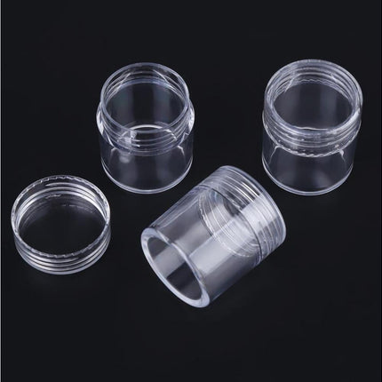 30 Jars Plastic Transparent Nail Art Rhinestone Storage Box Jewelry Organizer.