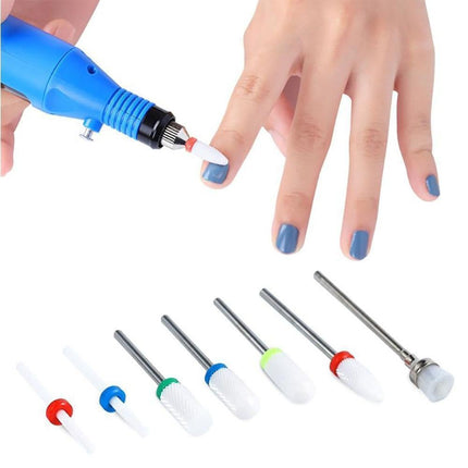 7Pcs Tungsten Steel Ceramics Remove Gel Polish Manicure Pedicure Nail Drill Bits-8#.