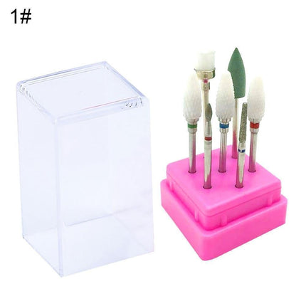 7Pcs Tungsten Steel Ceramics Remove Gel Polish Manicure Pedicure Nail Drill Bits-8#.