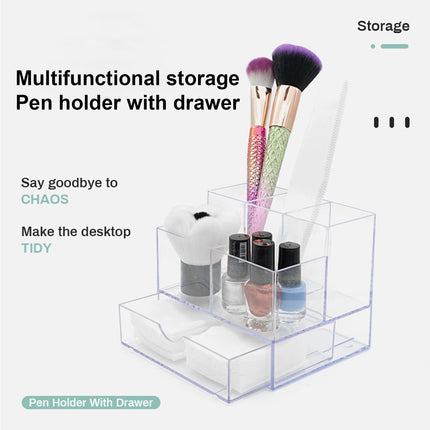 Makeup Organizer Drawer Type Large Capacity - Transparent.
