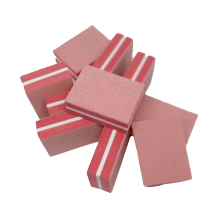 50Pcs / Bag Nail File Mini Multi-function Sponge Manicure Tools Buffer Blocks for Nail-Darkpink.