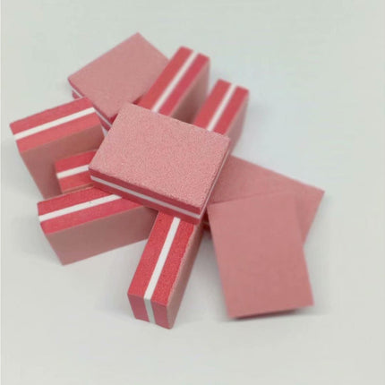 50Pcs / Bag Nail File Mini Multi-function Sponge Manicure Tools Buffer Blocks for Nail-Darkpink.