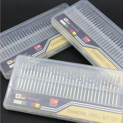 30Pcs Tungsten Steel Nail Drill Bits Manicure Pedicure Gel Polish Removal Tool-A.