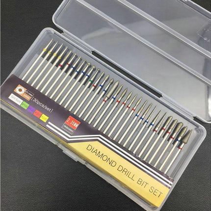 30Pcs Tungsten Steel Nail Drill Bits Manicure Pedicure Gel Polish Removal Tool-A.