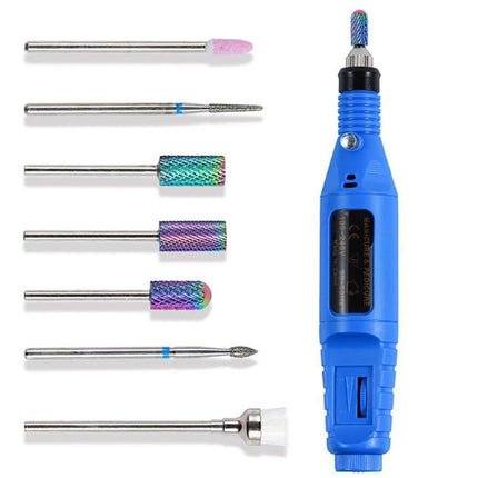 7Pcs Tungsten Steel Ceramics Remove Gel Polish Manicure Pedicure Nail Drill Bits-9#.