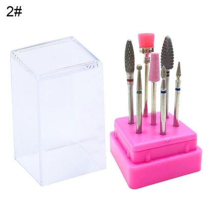 7Pcs Tungsten Steel Ceramics Remove Gel Polish Manicure Pedicure Nail Drill Bits-9#.