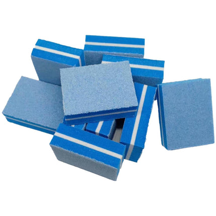 50Pcs / Bag Nail File Mini Multi-function Sponge Manicure Tools Buffer Blocks for Nail-Blue.