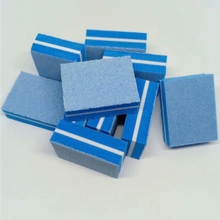 50Pcs / Bag Nail File Mini Multi-function Sponge Manicure Tools Buffer Blocks for Nail-Blue.