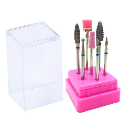 7Pcs Tungsten Steel Ceramics Remove Gel Polish Manicure Pedicure Nail Drill Bits-2#.