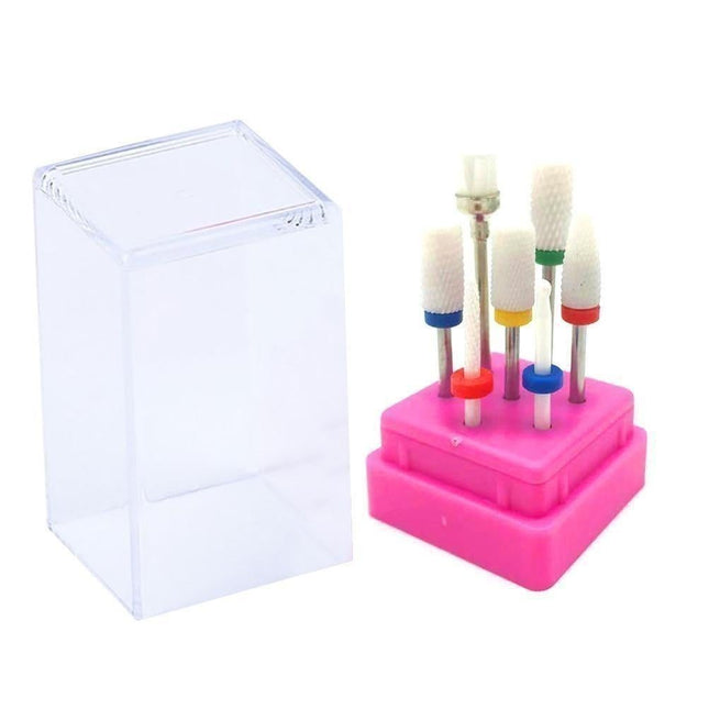 7Pcs Tungsten Steel Ceramics Remove Gel Polish Manicure Pedicure Nail Drill Bits-4#.