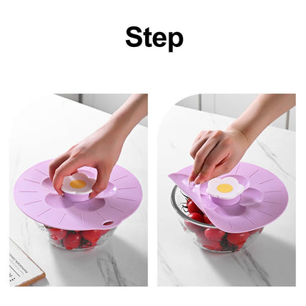 Anti Spill Cover Flexible Keep Freshness - Purple S.