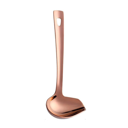 Stainless Steel Duck Mouth Oil Spoon Hanging Hot Pot Soup Ladle Scoop Tableware-Rose Gold.