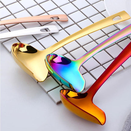 Stainless Steel Duck Mouth Oil Spoon Hanging Hot Pot Soup Ladle Scoop Tableware-Rose Gold.