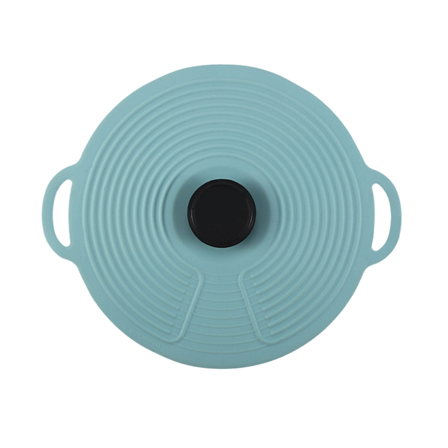 Pot Lid Reusable Heat-resistant Silicone Leak Proof Fresh-keeping Cover for Kitchen-Light Blue XL.