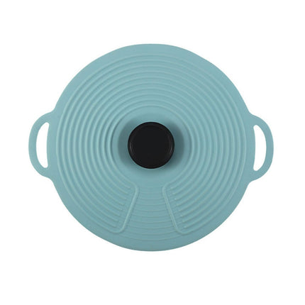 Pot Lid Reusable Heat-resistant Silicone Leak Proof Fresh-keeping Cover for Kitchen-Light Blue XL.