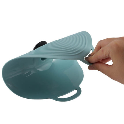Pot Lid Reusable Heat-resistant Silicone Leak Proof Fresh-keeping Cover for Kitchen-Light Blue XL.