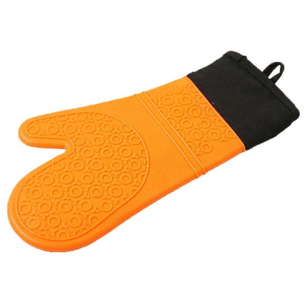 Kitchen Anti-sbabies Heat Resistant Silicone Glove Oven Pot Baking Cooking Mitt-Orange.