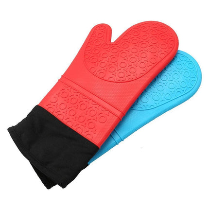 Kitchen Anti-sbabies Heat Resistant Silicone Glove Oven Pot Baking Cooking Mitt-Orange.