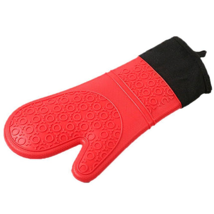 Kitchen Anti-sbabies Heat Resistant Silicone Glove Oven Pot Baking Cooking Mitt-Orange.