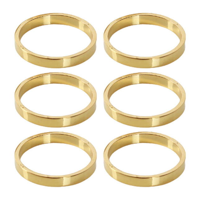 6Pcs Napkin Buckle Portable Easy to Clean Metal Buffet Table Setting Napkin Ring for Weddings-Golden.