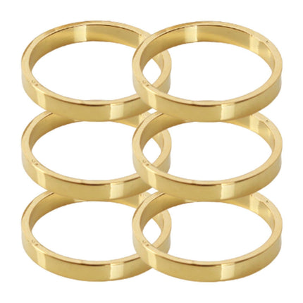 6Pcs Napkin Buckle Portable Easy to Clean Metal Buffet Table Setting Napkin Ring for Weddings-Golden.