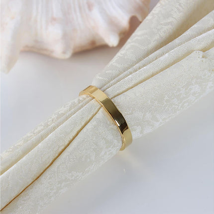 6Pcs Napkin Buckle Portable Easy to Clean Metal Buffet Table Setting Napkin Ring for Weddings-Golden.