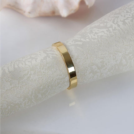 6Pcs Napkin Buckle Portable Easy to Clean Metal Buffet Table Setting Napkin Ring for Weddings-Golden.