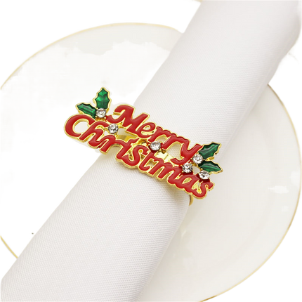 6Pcs Deer Shape Napkin Ring Christmas Style - Imitation Gold.
