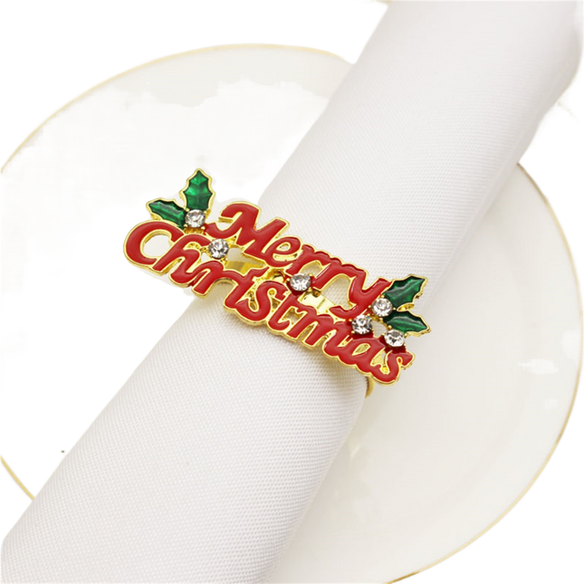 6Pcs Deer Shape Napkin Ring Christmas Style - Imitation Gold.
