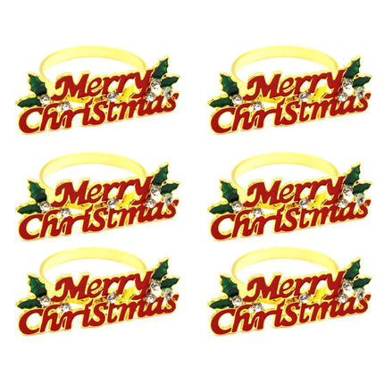 6Pcs Deer Shape Napkin Ring Christmas Style - Imitation Gold.