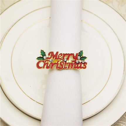 6Pcs Deer Shape Napkin Ring Christmas Style - Imitation Gold.