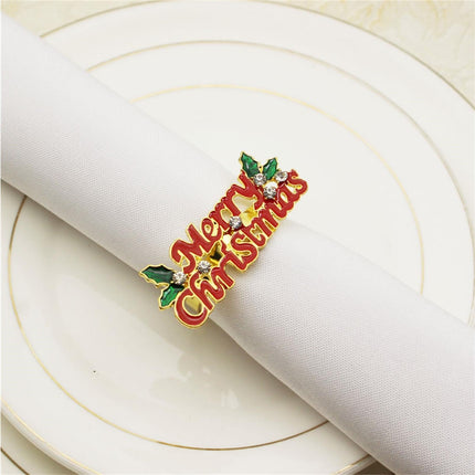 6Pcs Deer Shape Napkin Ring Christmas Style - Imitation Gold.