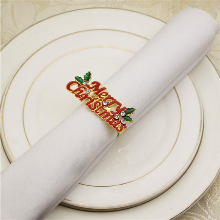 6Pcs Deer Shape Napkin Ring Christmas Style - Imitation Gold.