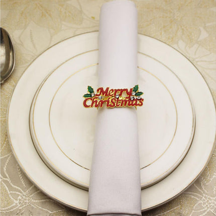 6Pcs Deer Shape Napkin Ring Christmas Style - Imitation Gold.