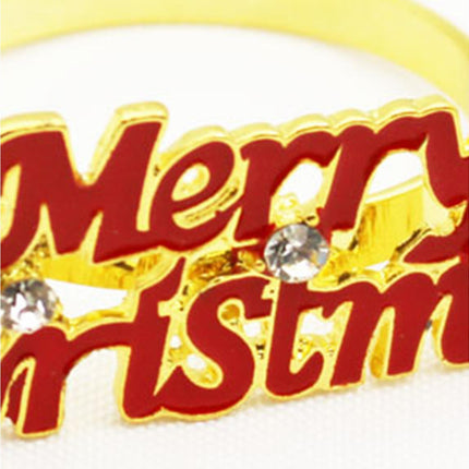 6Pcs Deer Shape Napkin Ring Christmas Style - Imitation Gold.