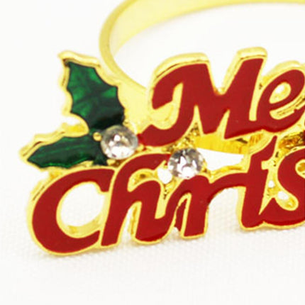 6Pcs Deer Shape Napkin Ring Christmas Style - Imitation Gold.