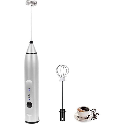 Milk Frother - Handheld Rechargeable - Stainless Whisks.