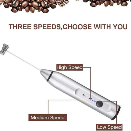 Milk Frother - Handheld Rechargeable - Stainless Whisks.