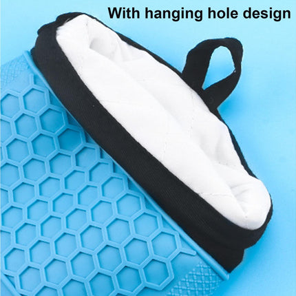 1Pc Waterproof Heat Resistant Silicone Mitt Triple Layer Hot Pads Oven Glove for Kitchen-Blue.