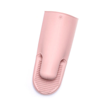 Heat Resistant Silicone Non-slip Oven Grilling BBQ Mitts Cooking Baking Gloves-Pink.