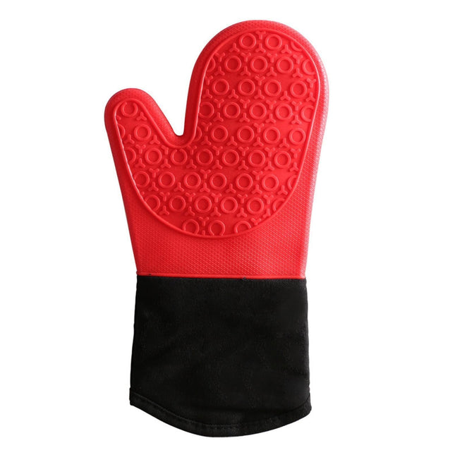 1Pc Heat-insulated Glove Non-slip Silicone - Red.