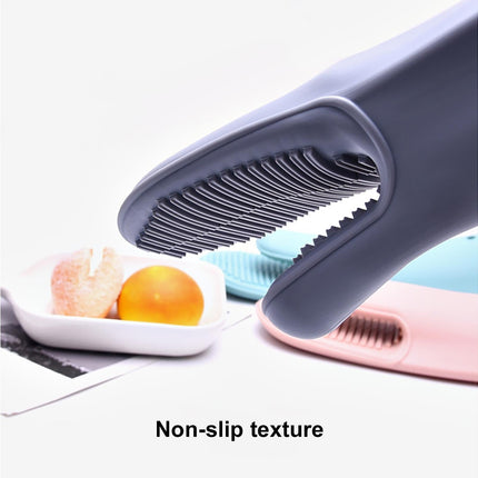 Heat Resistant Silicone Non-slip Oven Grilling BBQ Mitts Cooking Baking Gloves-Green.