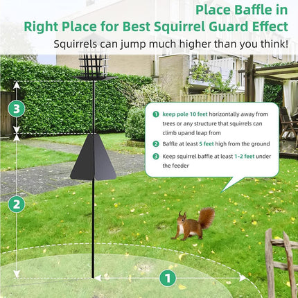 Squirrel Baffle Smooth Surface Bird Feeder Guard - A.