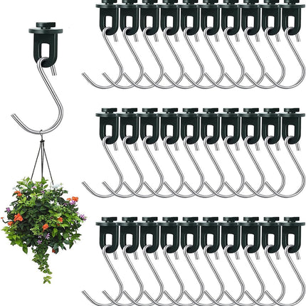 1 Set Plant Hanging Hook S-shaped - Green.