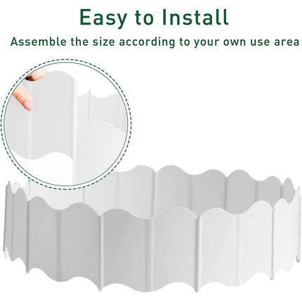 20Pcs Border Fence Walkway Landscape Edging - White.